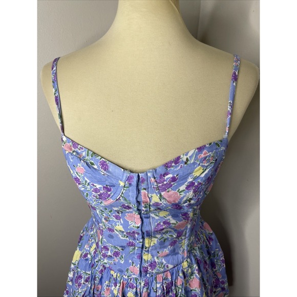 For Love & Lemons Charlene Mini Dress Blue Floral Size S - Picture 8 of 11